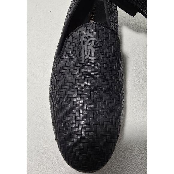 Roberto Cavalli Men\'s Night Woven Leather Loafers Black Size 39 EU/ 6 US. main image 12